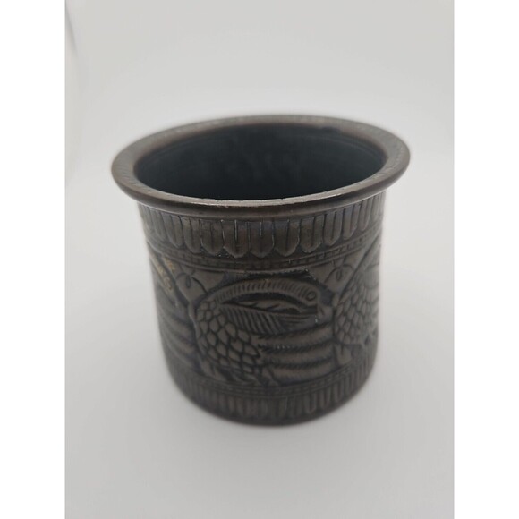 Antique Brass Holy Water Panchpatra Pot Original Old Hand Crafted Engraved - Picture 2 of 7